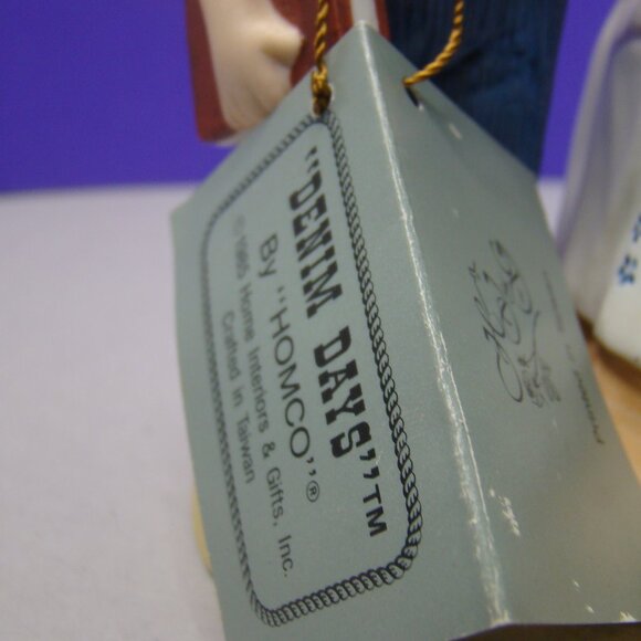 VTG 1985 Homco Home Interiors Denim Days Danny's Mom Bisque Figurine w/Tag 1511 - Picture 4 of 16